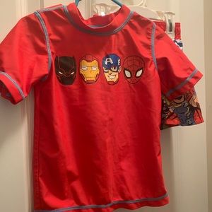 Marvel themed rash guard